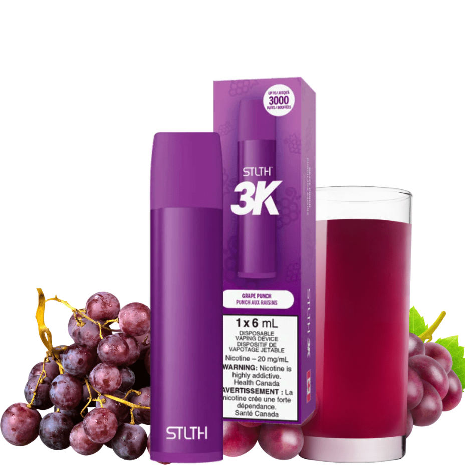 STLTH 3K Disposable Vape-Grape Punch 3000 Puffs / 20mg Vapexcape Vape and Bong Shop Regina Saskatchewan