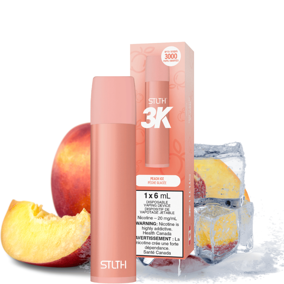 STLTH 3K Disposable Vape-Peach Ice 3000 Puffs / 20mg Vapexcape Vape and Bong Shop Regina Saskatchewan