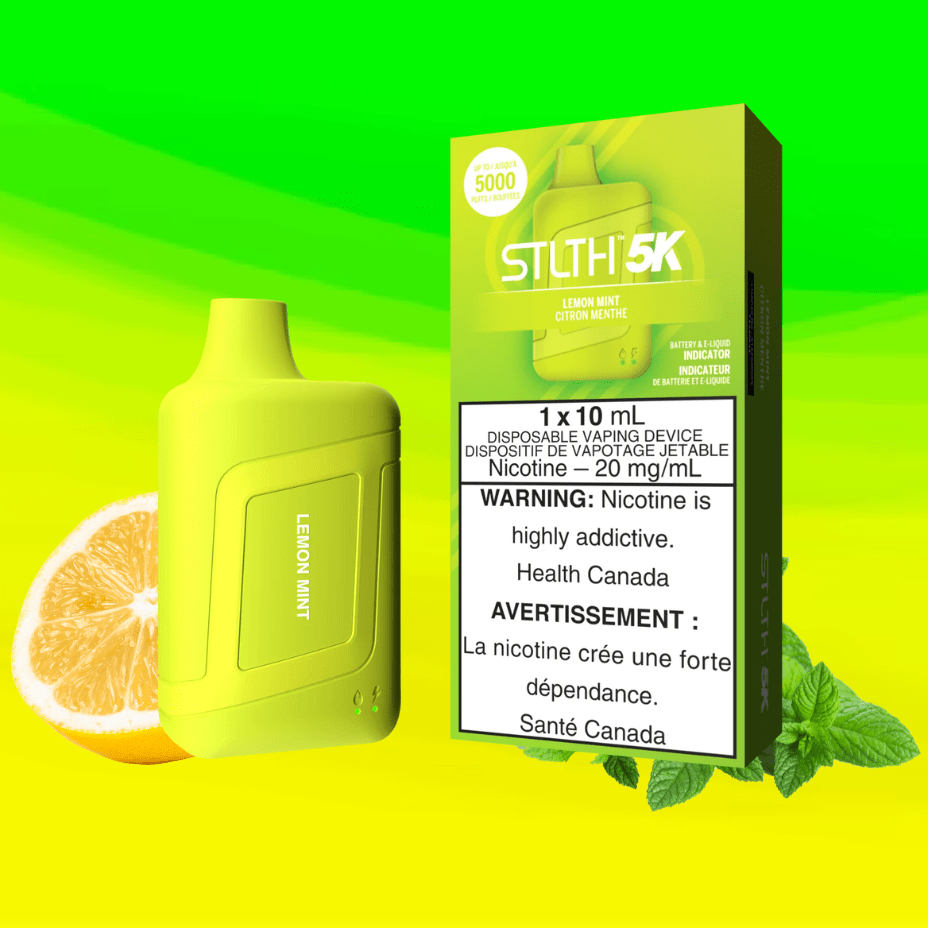 STLTH 5K Disposable Vape-Lemon Mint 5000 Puffs / 20mg Vapexcape Vape and Bong Shop Regina Saskatchewan