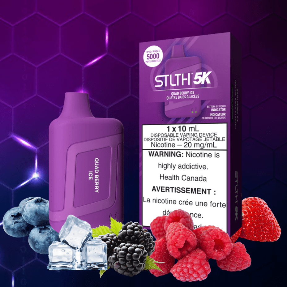 STLTH 5K Disposable Vape-Quad Berry Ice 5000 Puffs / 20mg Vapexcape Vape and Bong Shop Regina Saskatchewan