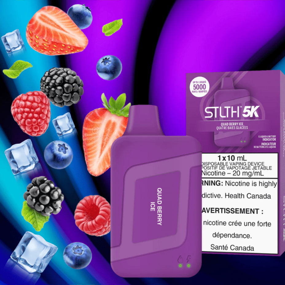 STLTH 5K Disposable Vape-Quad Berry Ice 5000 Puffs / 20mg Vapexcape Vape and Bong Shop Regina Saskatchewan