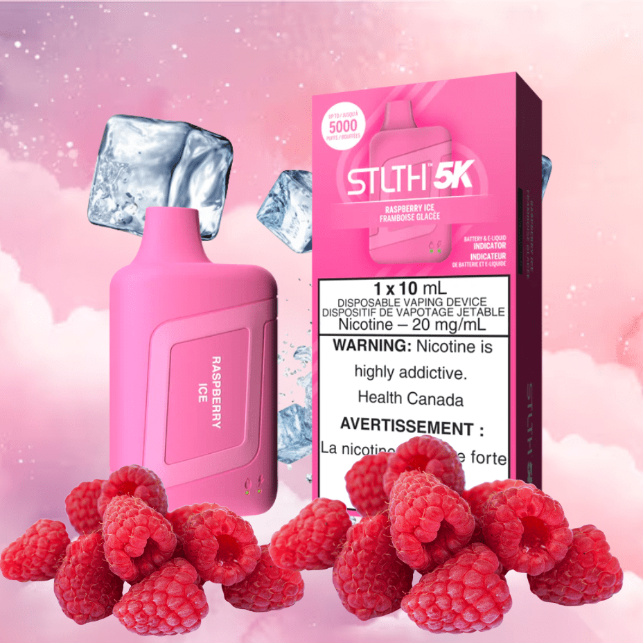 STLTH 5K Disposable Vape-Raspberry Ice 5000 Puffs / 20mg Vapexcape Vape and Bong Shop Regina Saskatchewan