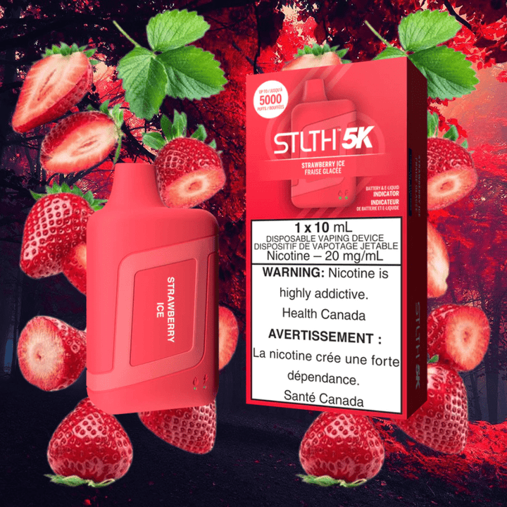 STLTH 5K Disposable Vape-Strawberry Ice 5000 Puffs / 20mg Vapexcape Vape and Bong Shop Regina Saskatchewan