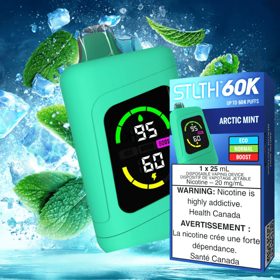 STLTH 60k Disposable Vape-Arctic Mint Mint / Disposable Vapexcape Vape and Bong Shop Regina Saskatchewan