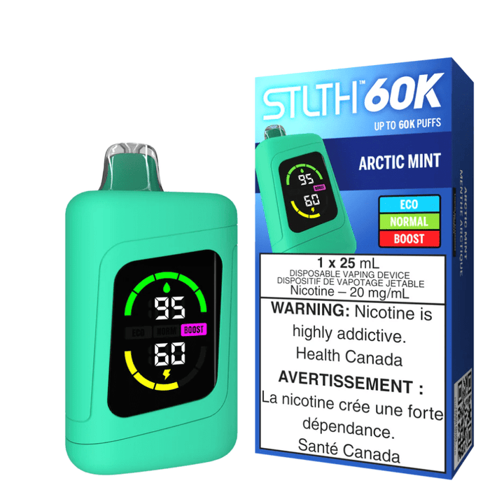 STLTH 60k Disposable Vape-Arctic Mint Mint / Disposable Vapexcape Vape and Bong Shop Regina Saskatchewan