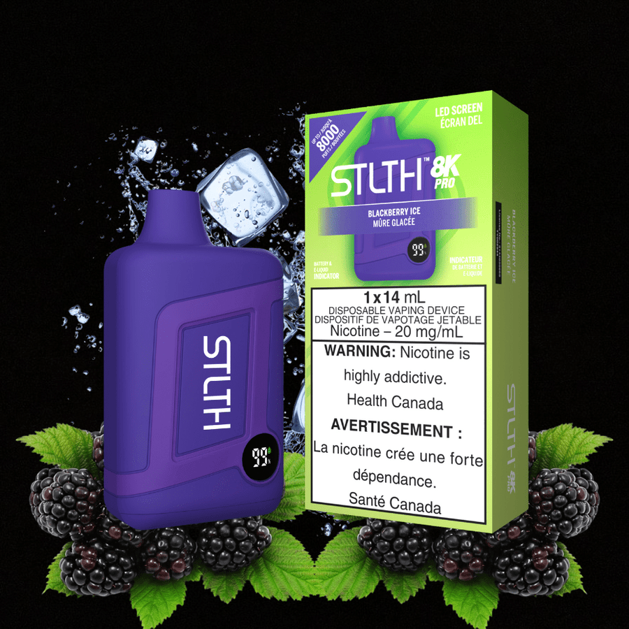 STLTH 8K PRO Disposable Vape-Blackberry Ice 8000 Puffs / 20mg Vapexcape Vape and Bong Shop Regina Saskatchewan