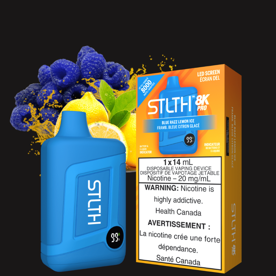 STLTH 8K PRO Disposable Vape-Blue Raspberry Lemon 20mg Vapexcape Vape and Bong Shop Regina Saskatchewan