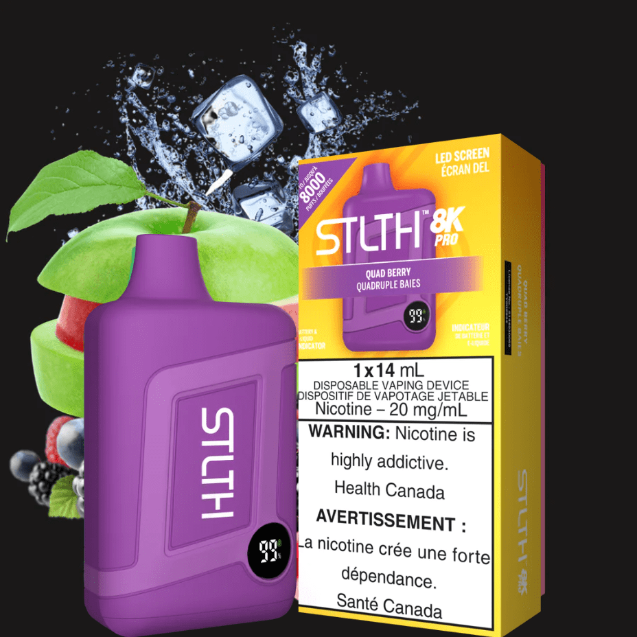 STLTH 8K PRO Disposable Vape-Quad Berry 20mg Vapexcape Vape and Bong Shop Regina Saskatchewan