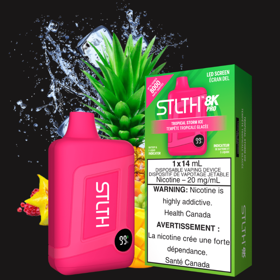 STLTH 8K PRO Disposable Vape-Tropical Storm Ice 20mg Vapexcape Vape and Bong Shop Regina Saskatchewan