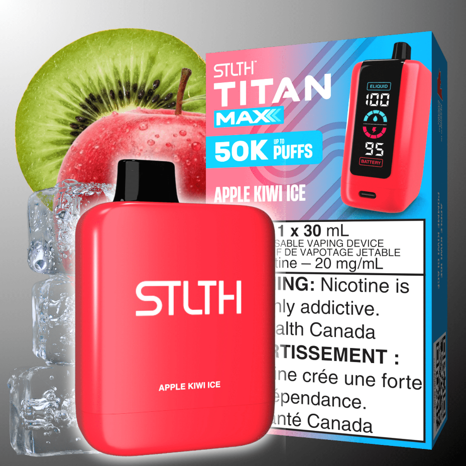 STLTH Titan Max 50k Disposable Vape-Apple Kiwi Ice 50000 Puffs Vapexcape Vape and Bong Shop Regina Saskatchewan