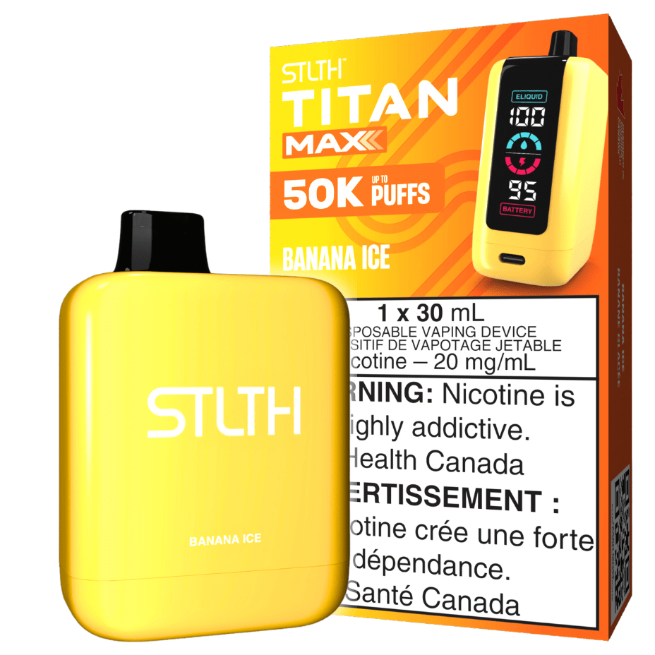 STLTH Titan Max 50k Disposable Vape-Banana Ice 50000 Puffs Vapexcape Vape and Bong Shop Regina Saskatchewan