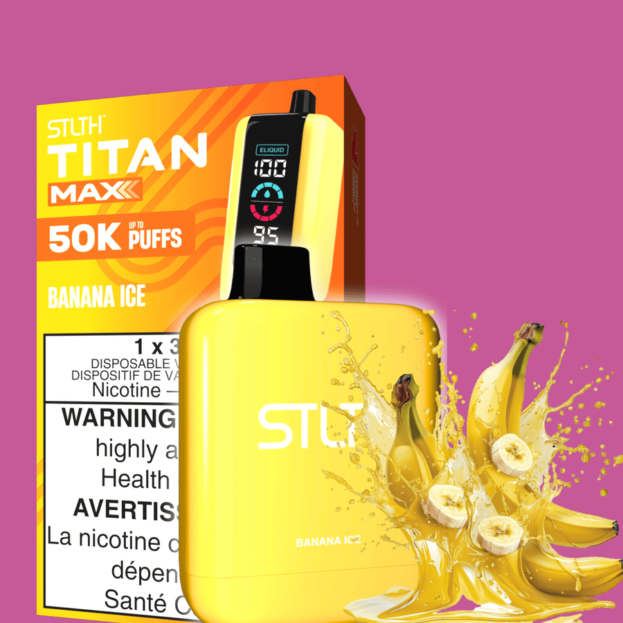 STLTH Titan Max 50k Disposable Vape-Banana Ice 50000 Puffs Vapexcape Vape and Bong Shop Regina Saskatchewan