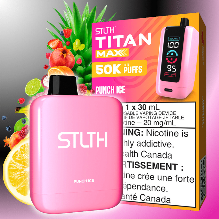 STLTH Titan Max 50k Disposable Vape-Punch Ice 50000 Puffs Vapexcape Vape and Bong Shop Regina Saskatchewan