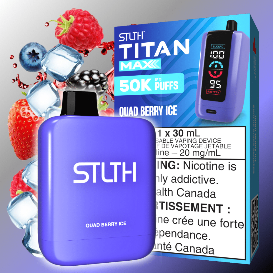 STLTH Titan Max 50k Disposable Vape-Quad Berry Ice Vapexcape Vape and Bong Shop Regina Saskatchewan