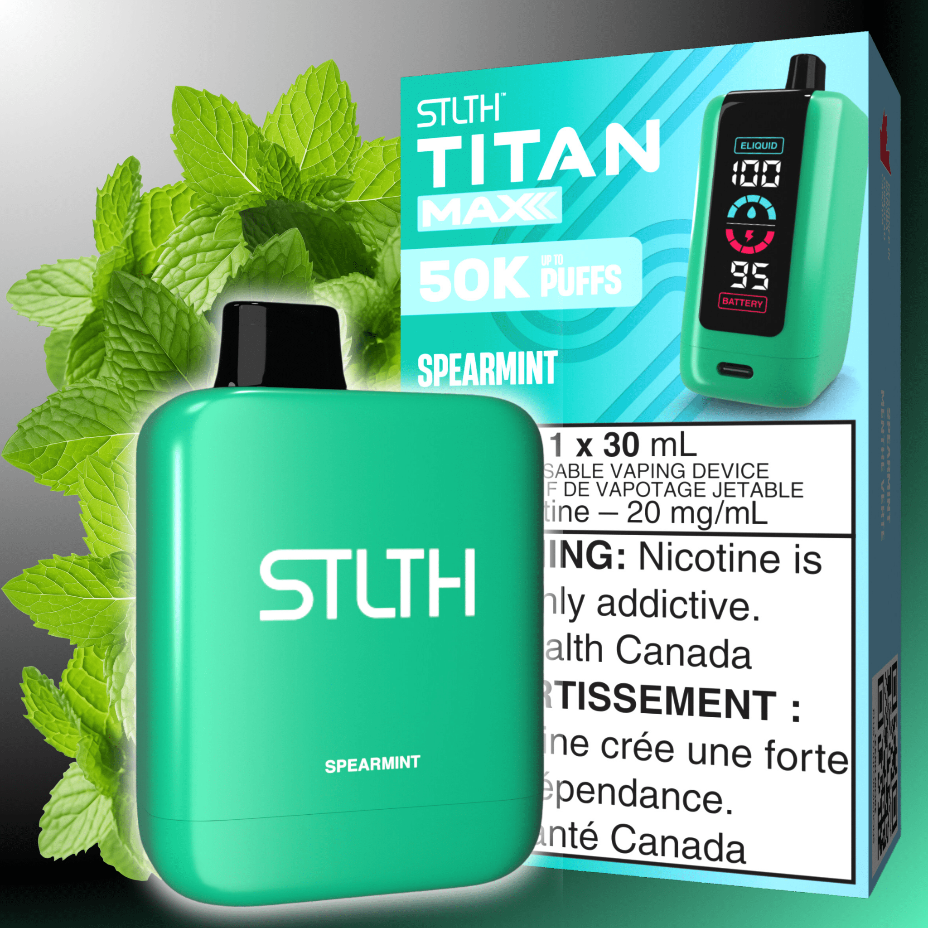 STLTH Titan Max 50k Disposable Vape-Spearmint 50000 Puffs Vapexcape Vape and Bong Shop Regina Saskatchewan