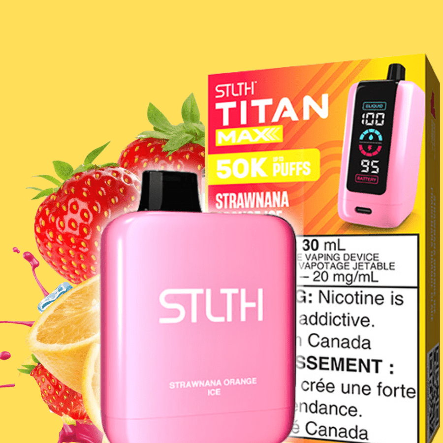 STLTH Titan Max 50k Disposable Vape-Strawnana Orange Ice 50000 Puffs Vapexcape Vape and Bong Shop Regina Saskatchewan