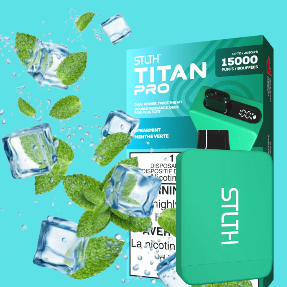 STLTH Titan Pro Disposable Vape-Spearmint 20mL / 20mg Vapexcape Vape and Bong Shop Regina Saskatchewan