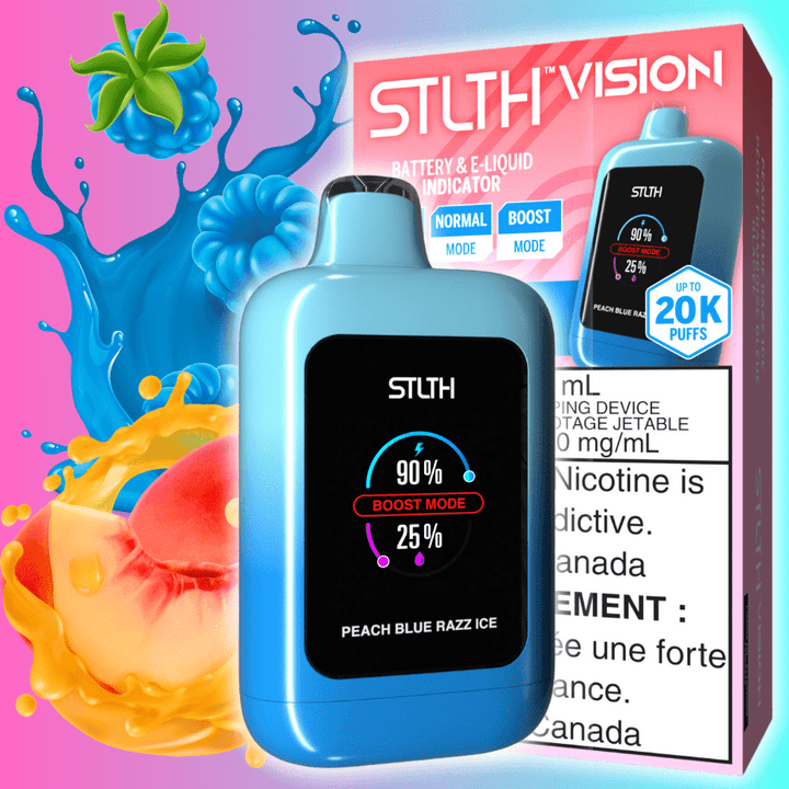 STLTH Vision 20K Disposable Vape - Peach Blue Razz Ice 20000 Puffs / 20mg Vapexcape Vape and Bong Shop Regina Saskatchewan