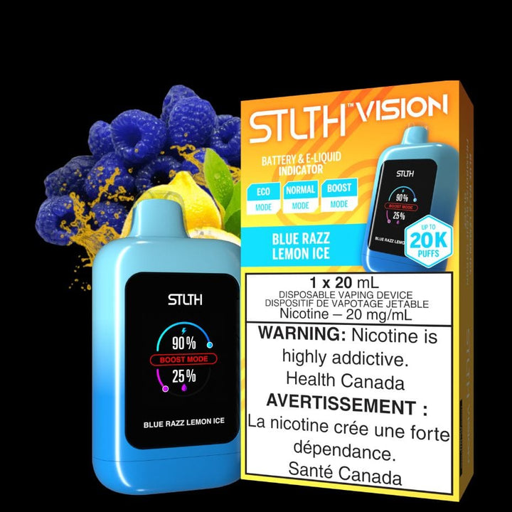 STLTH VISION Disposable Vape - Blue Razz Lemon Ice Vapexcape Vape and Bong Shop Regina Saskatchewan