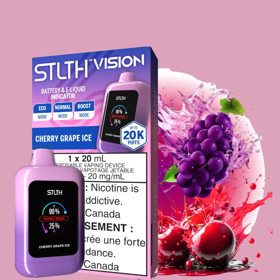 STLTH VISION Disposable Vape - Cherry Grape Ice Vapexcape Vape and Bong Shop Regina Saskatchewan