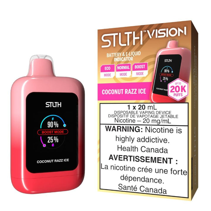 STLTH VISION Disposable Vape - Coconut Razz Ice Vapexcape Vape and Bong Shop Regina Saskatchewan