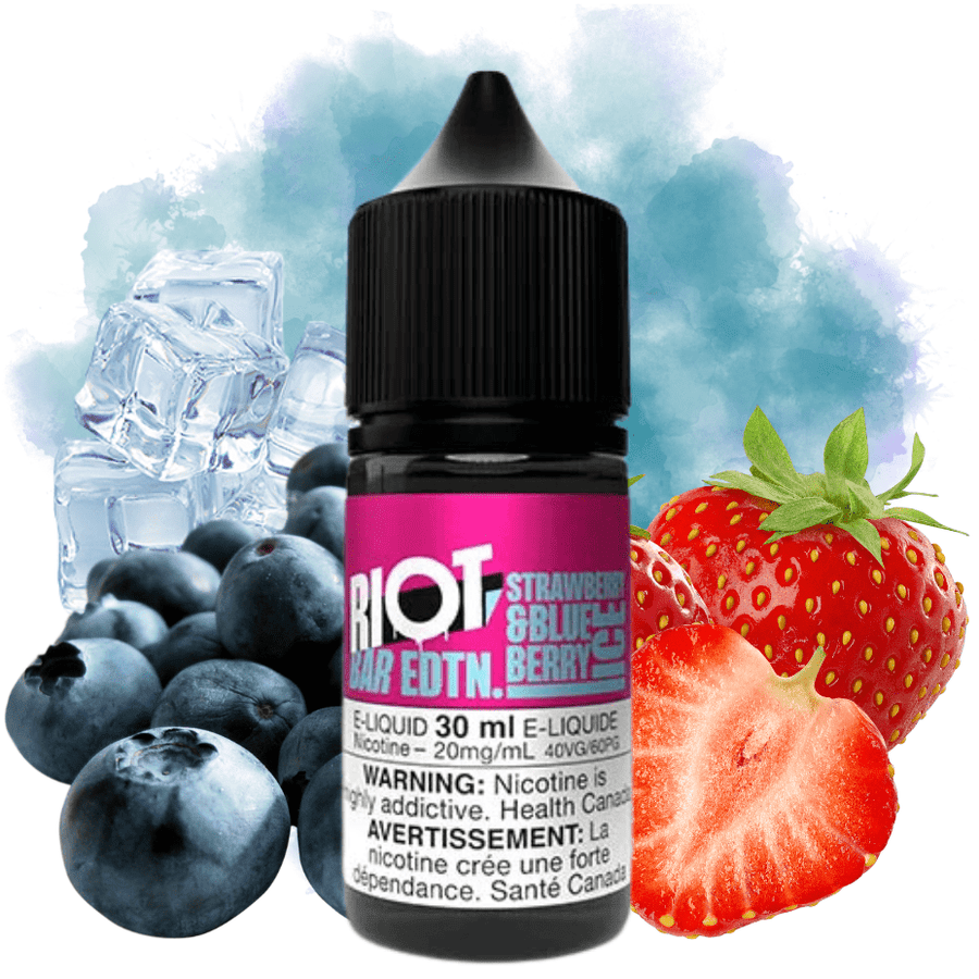 Strawberry Blueberry Ice Salt by Riot Bar 30ml / 10mg Vapexcape Vape and Bong Shop Regina Saskatchewan