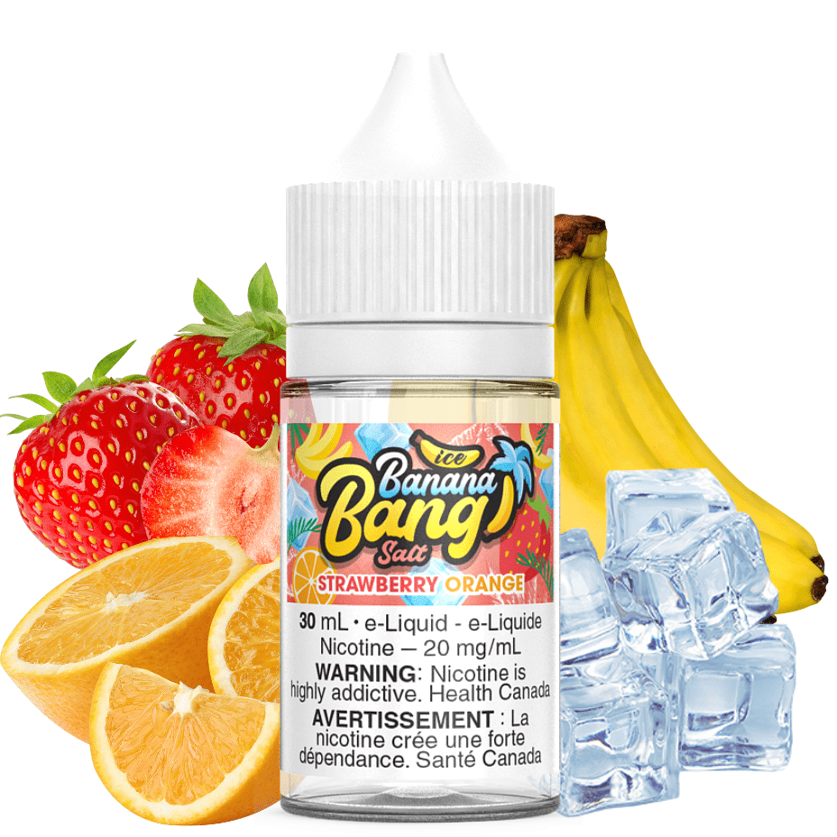 Strawberry Orange Ice Salt by Banana Bang E-Liquid 30ml / 10mg Vapexcape Vape and Bong Shop Regina Saskatchewan