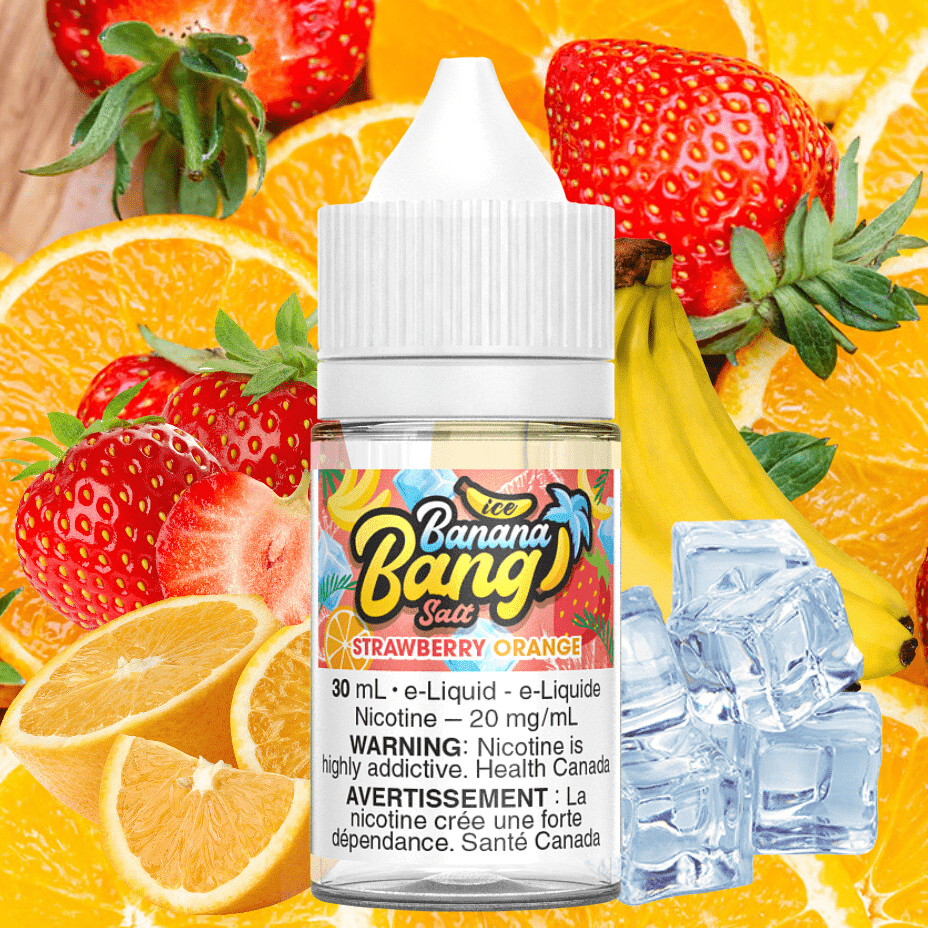 Strawberry Orange Ice Salt by Banana Bang E-Liquid Vapexcape Vape and Bong Shop Regina Saskatchewan