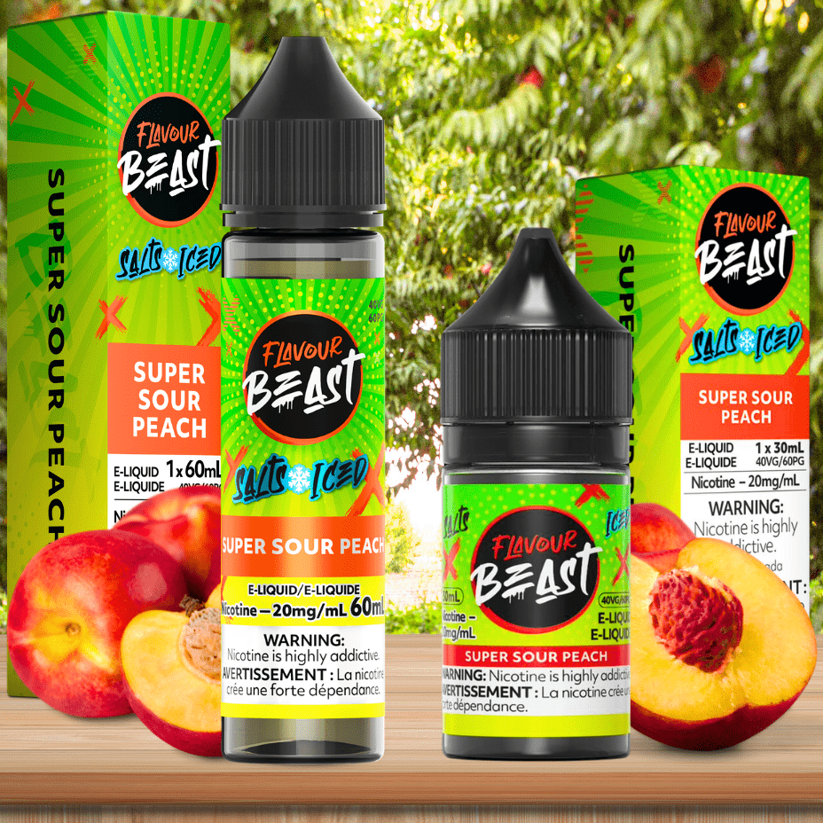 Super Sour Peach Salts by Flavour Beast E-Liquid 30ml / 20mg Vapexcape Vape and Bong Shop Regina Saskatchewan