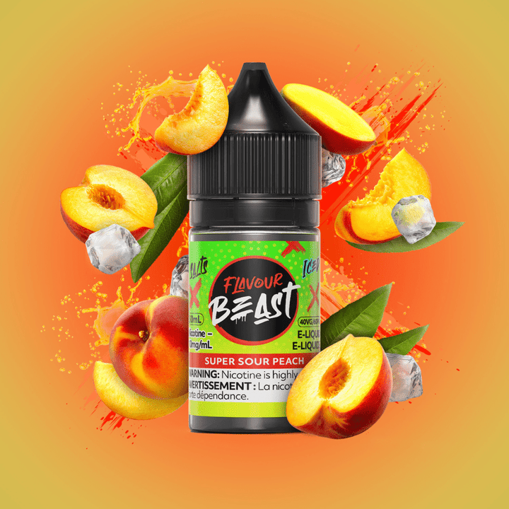 Super Sour Peach Salts by Flavour Beast E-Liquid 30ml / 20mg Vapexcape Vape and Bong Shop Regina Saskatchewan