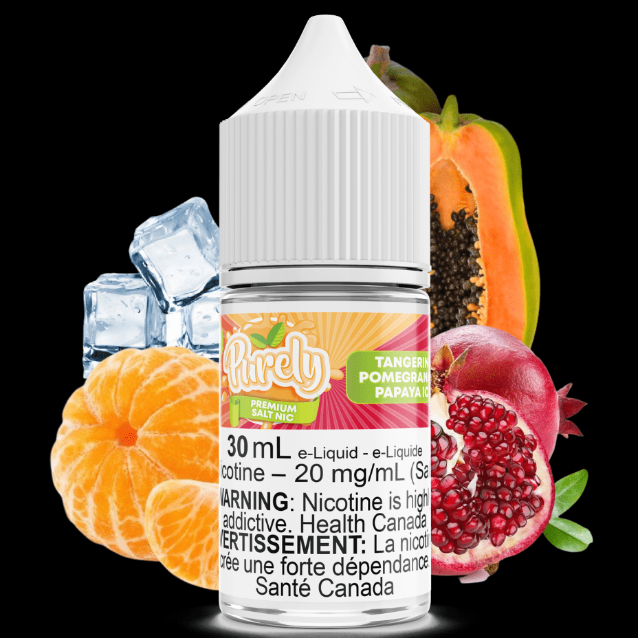 Tangerine Pomegranate Papaya Ice Salt Nic by Purely E-Liquid 30ml / 12mg Vapexcape Vape and Bong Shop Regina Saskatchewan