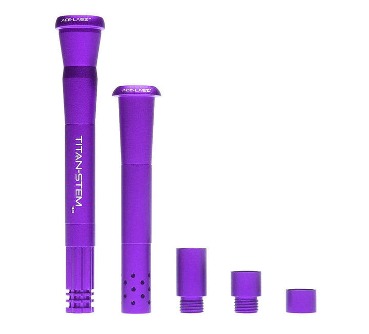 Titan-Stem 3.0 Adjustable Downstem by Ace Labz Purple Vapexcape Vape and Bong Shop Regina Saskatchewan