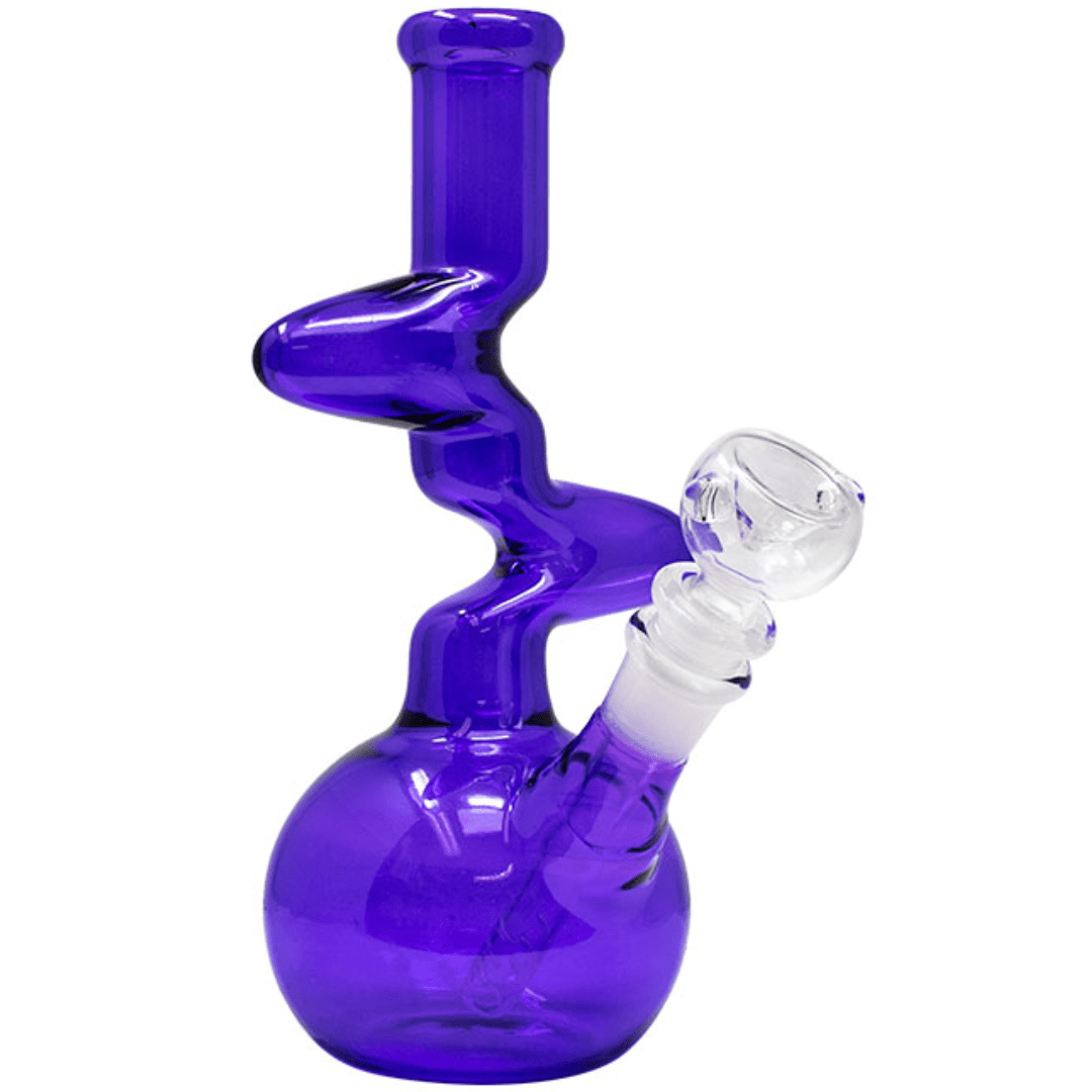 Twisted 8" Bubble Base Bong Blue Vapexcape Vape and Bong Shop Regina Saskatchewan