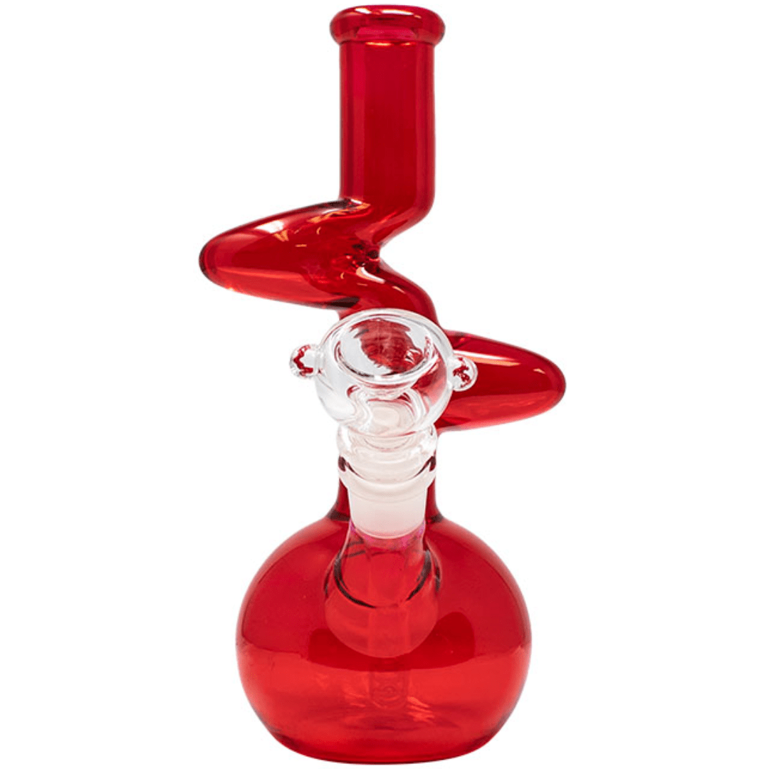 Twisted 8" Bubble Base Bong Red Vapexcape Vape and Bong Shop Regina Saskatchewan