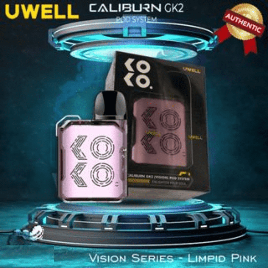 Uwell Caliburn GK2 Vision Limpid Series Pod Kit Limpid Pink Vapexcape Vape and Bong Shop Regina Saskatchewan