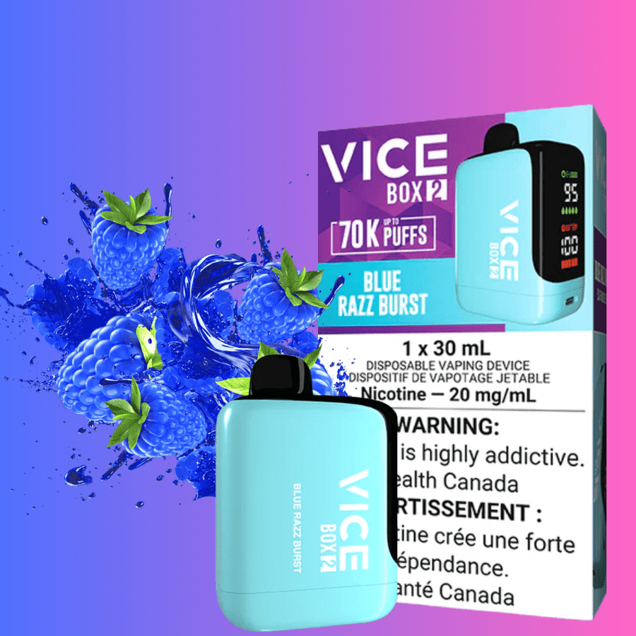 Vice Box 2 Disposable Vape-Blue Razz Burst Vapexcape Vape and Bong Shop Regina Saskatchewan