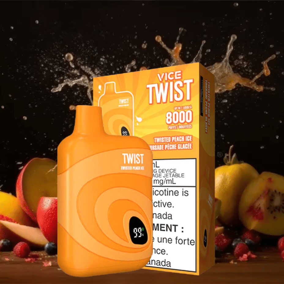 Vice Twist 8000 Vape jetable Twisted Peach Ice VapeXcape Regina