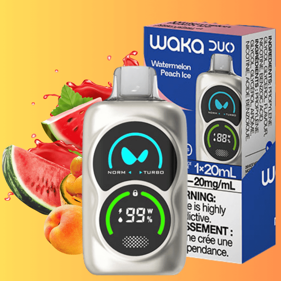 WAKA Duo 28000 Disposable Vape-Watermelon Peach 28000 Puffs / 20mg Vapexcape Vape and Bong Shop Regina Saskatchewan