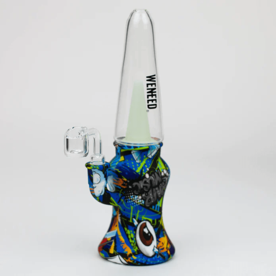 WENEED Silicone Graffiti Dab Rig w/perc-10" Blue Vapexcape Vape and Bong Shop Regina Saskatchewan